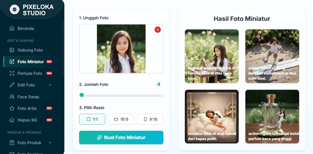 Gambar 2 Interface Pixeloka Studio
